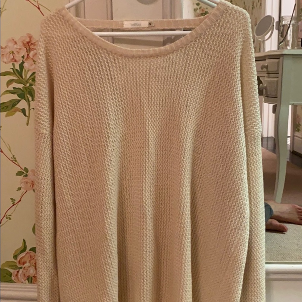 LF knit oversized reversible sweater in cream 🤍 - Picture 10 of 15
